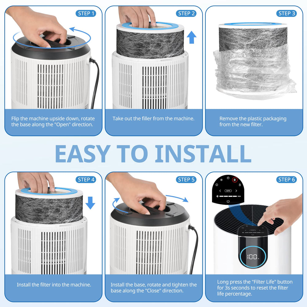 JORAIR filtro HP102 ambiente hogareño mostrando aire más limpio