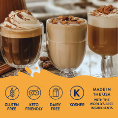 Jordan's Skinny Mixes sirope vertido en latte otoñal con resultado aromático
