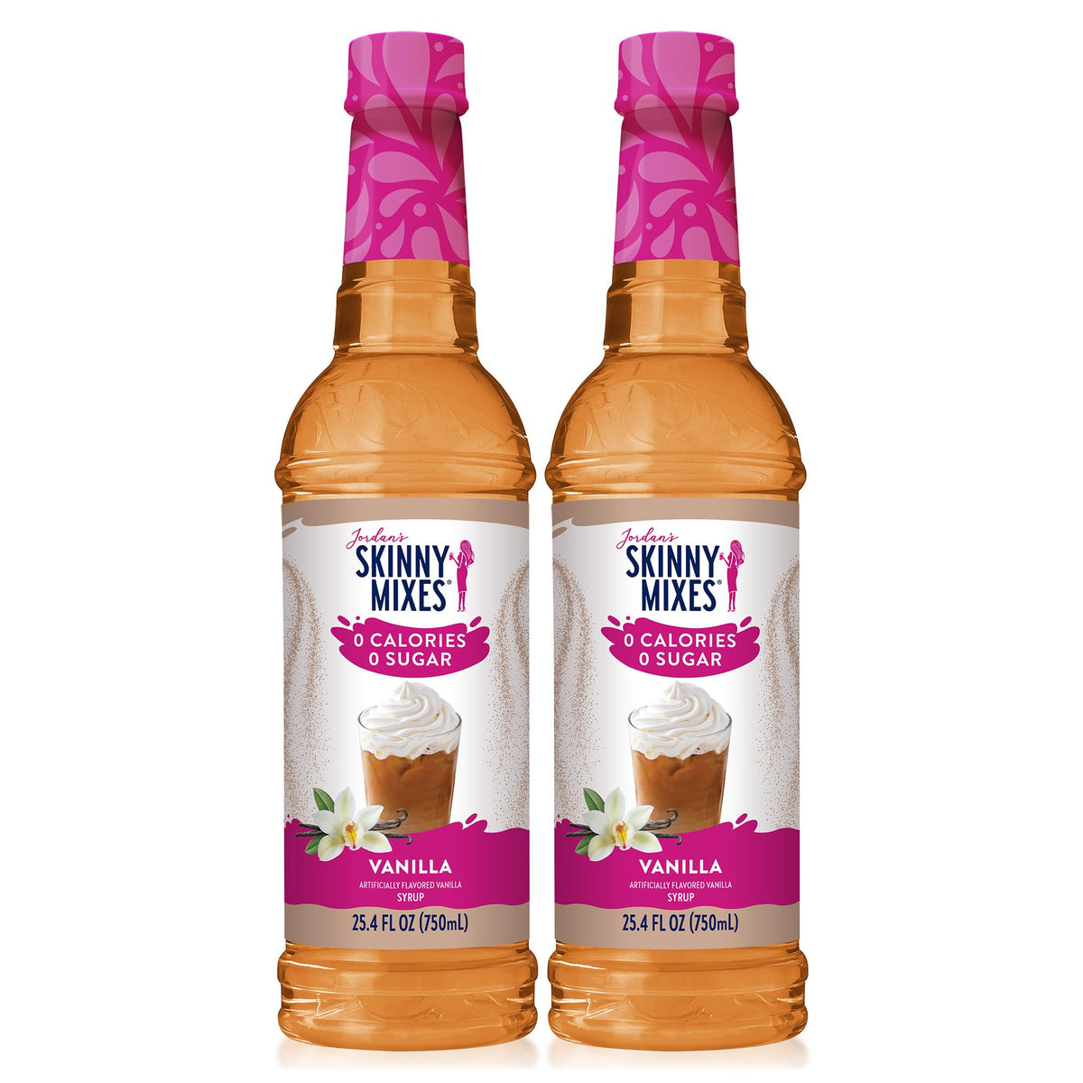 Jordan's Skinny Mixes botella frontal mostrando etiqueta y tamaño práctico