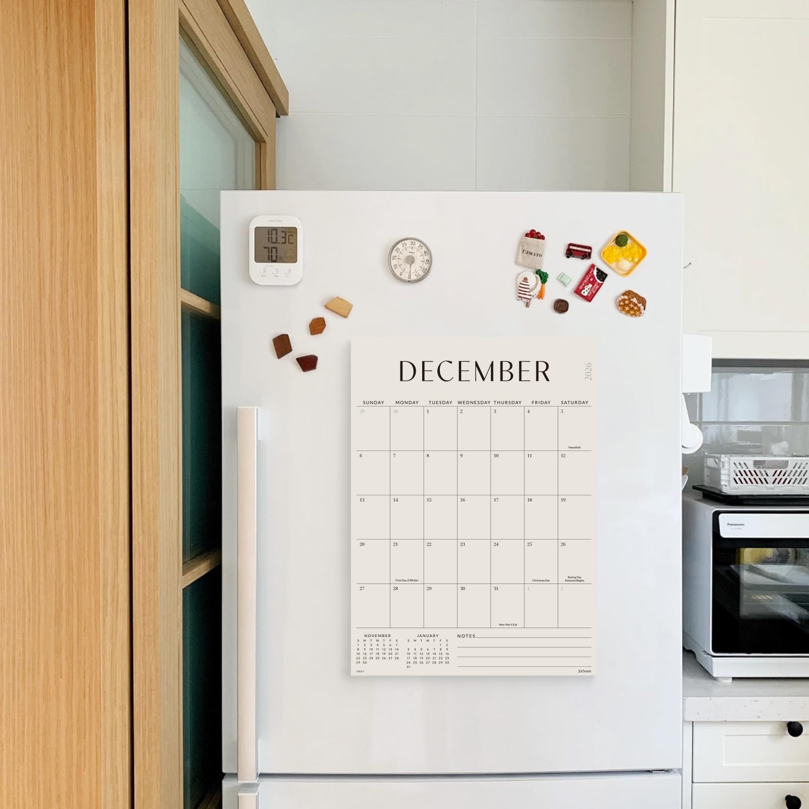 Jotsome calendario colocado en puerta del frigorífico, tamaño práctico