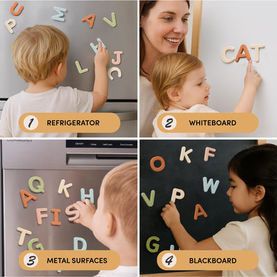 JoyCat muted color spread of letters, gentle color-learning benefit