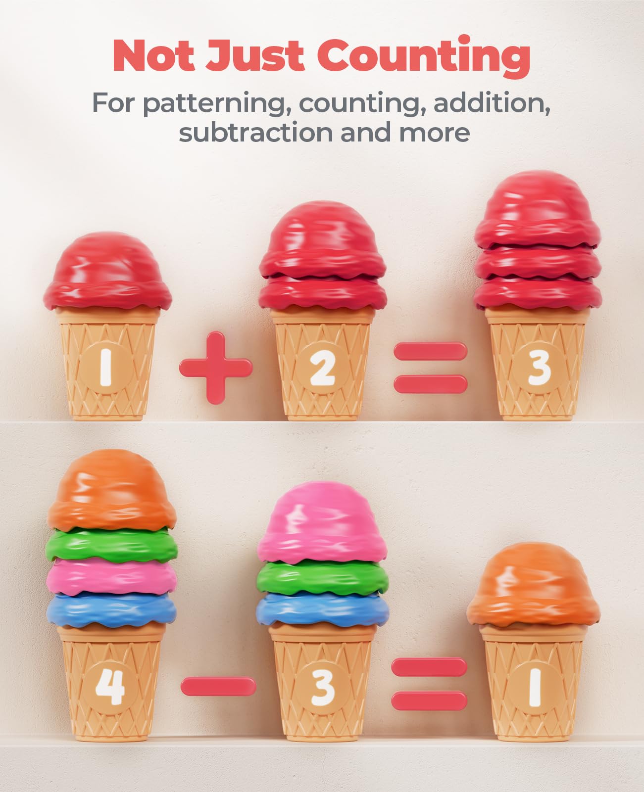 JoyCat primer plano textura de las bolas de helado fácil de sujetar y segura para niños
