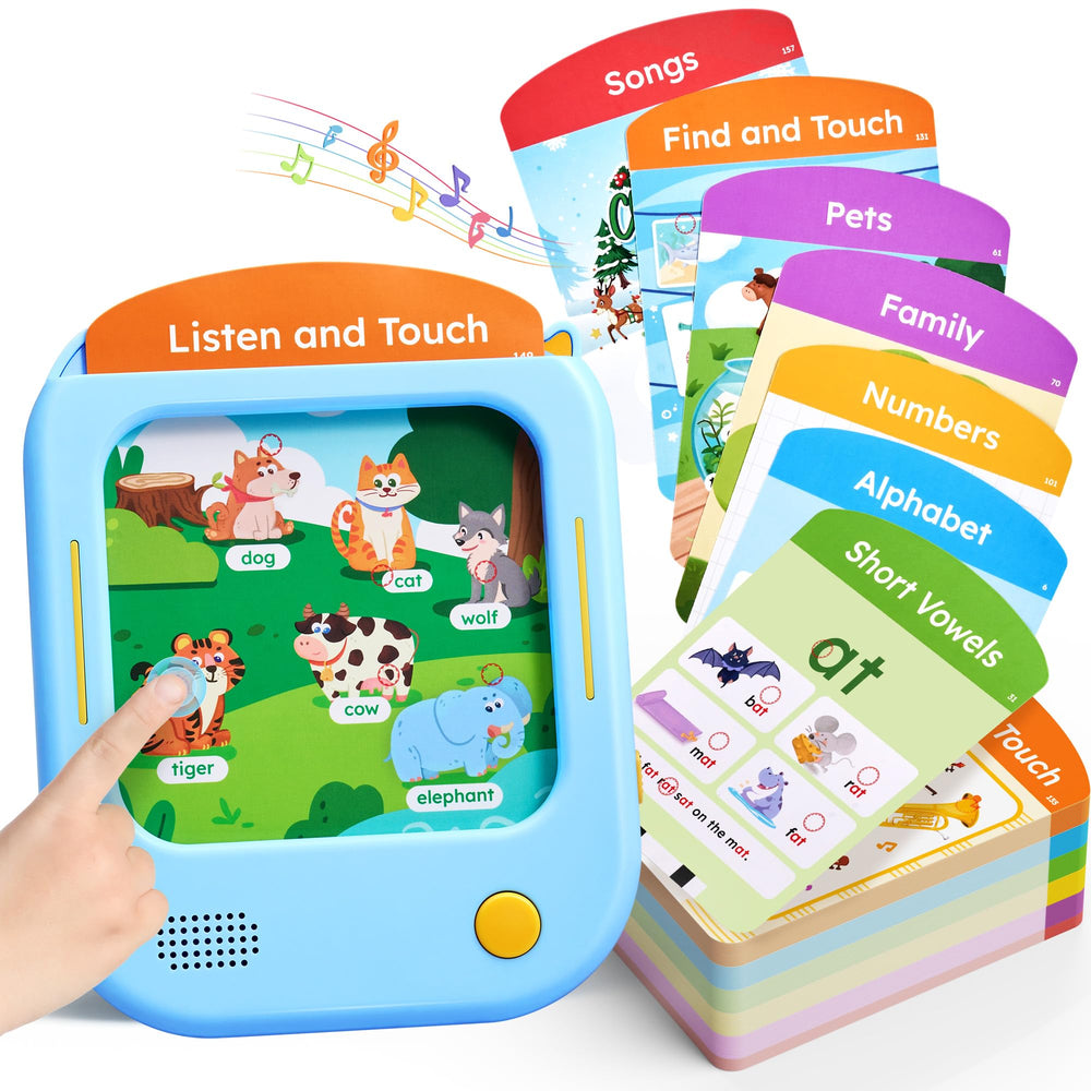 JoyCat tablet frontal mostrando ranura y diseño educativo para aprendizaje seguro