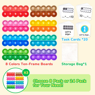 JoyCat display of all eight colors showing variety for visual learning benefit