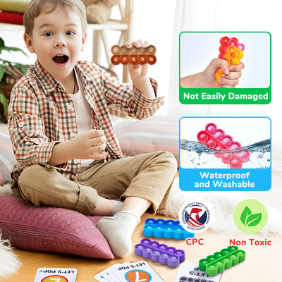 JoyCat small hands manipulating a ten-frame showing fine-motor practice benefit