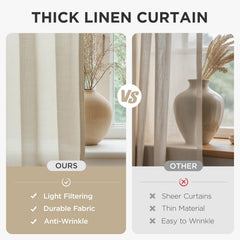 Joydeco curtains installed in living room creating soft filtered daylight