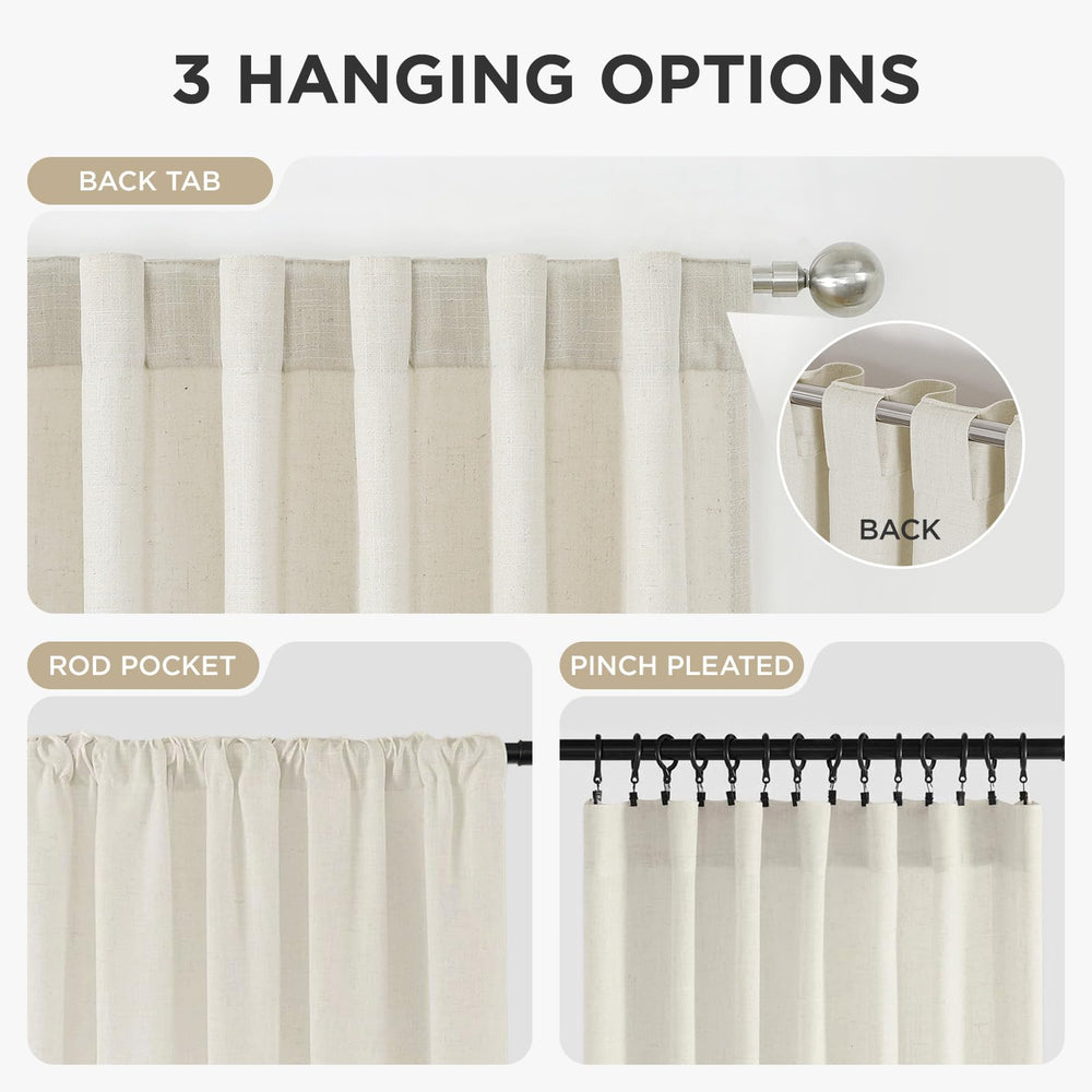 Joydeco curtain length shown to floor for scale and full coverage fit