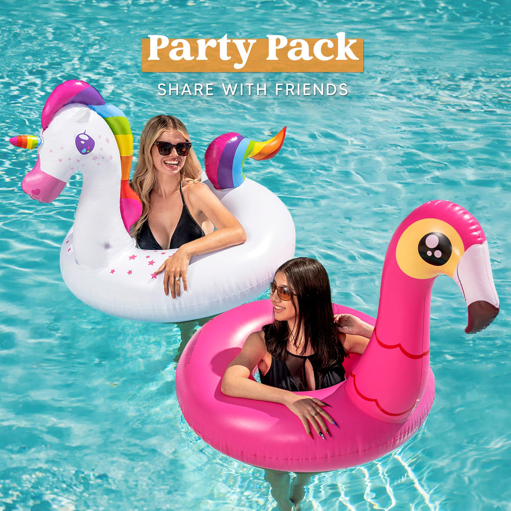 JOYIN inflated flamingo float front, comfortable lounge and stability