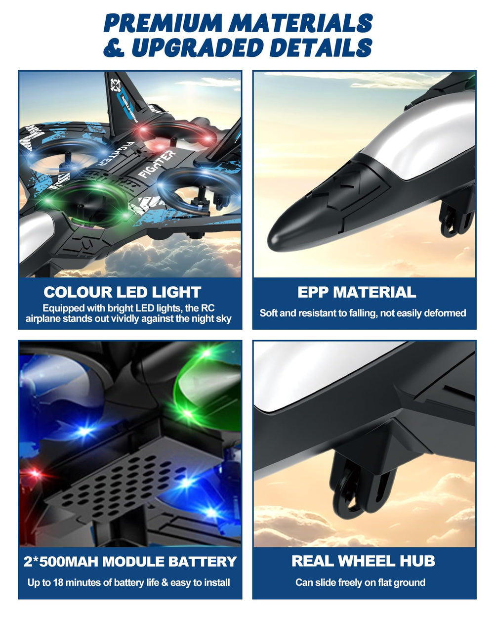 JoyRapt EPP foam wing detail showing durable, flexible construction