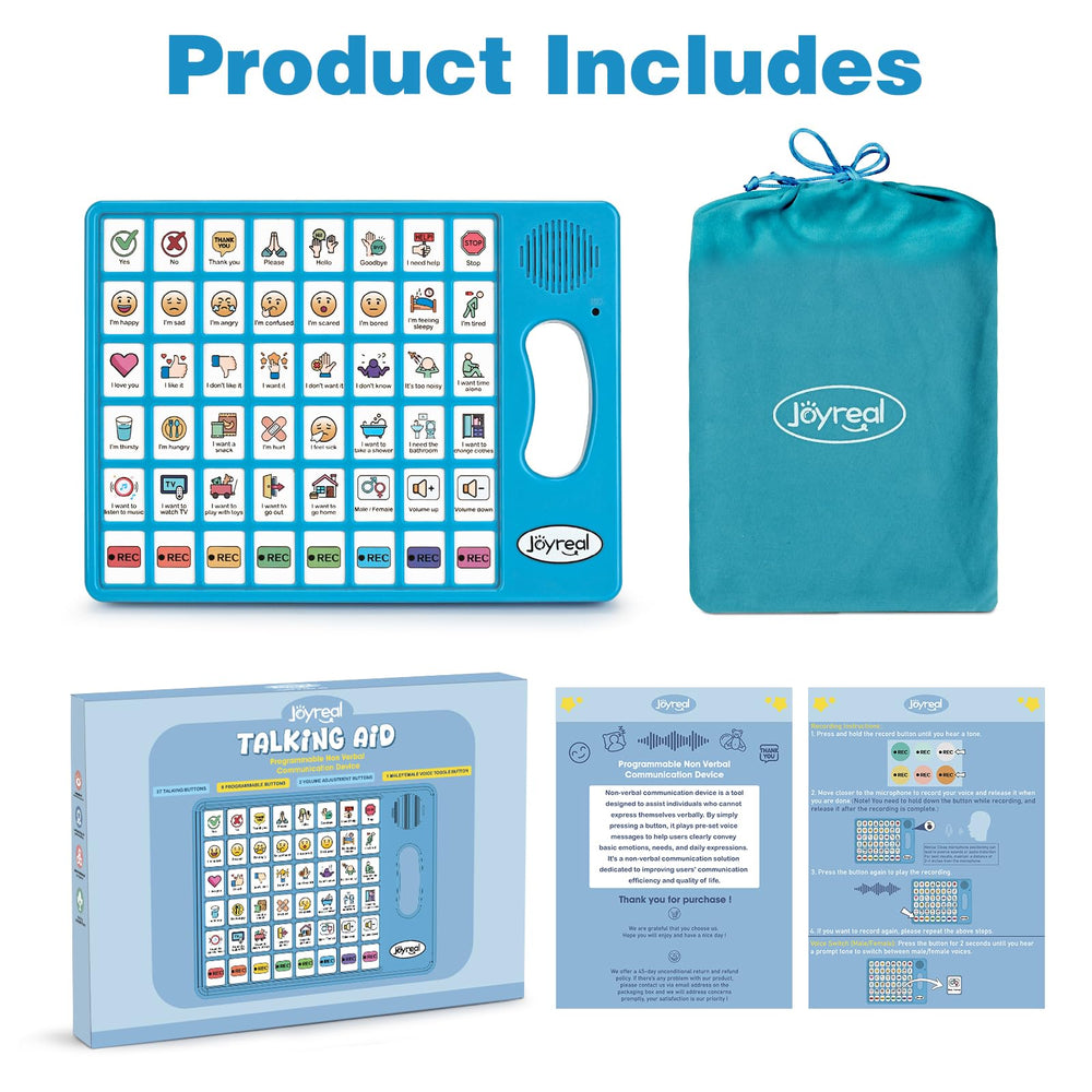 Joyreal empaque con funda y manual mostrando contenido listo para usar