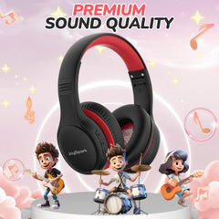 JoySpark niña usando auriculares con tablet beneficiándose de audio claro