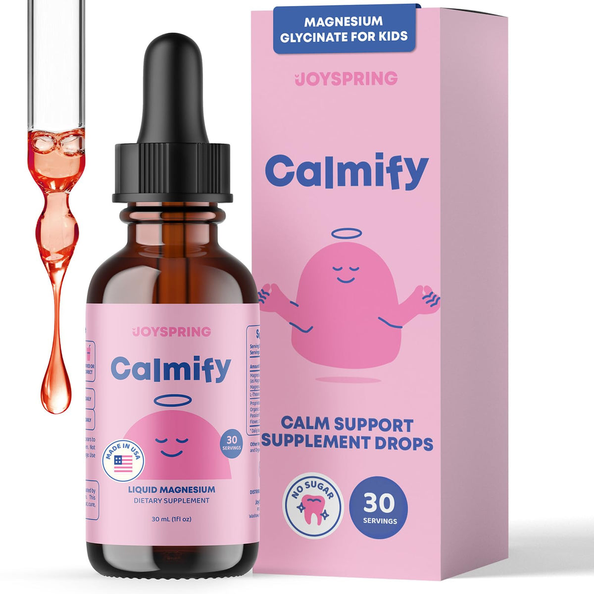 JoySpring frasco frontal mostrando el diseño y beneficios visibles