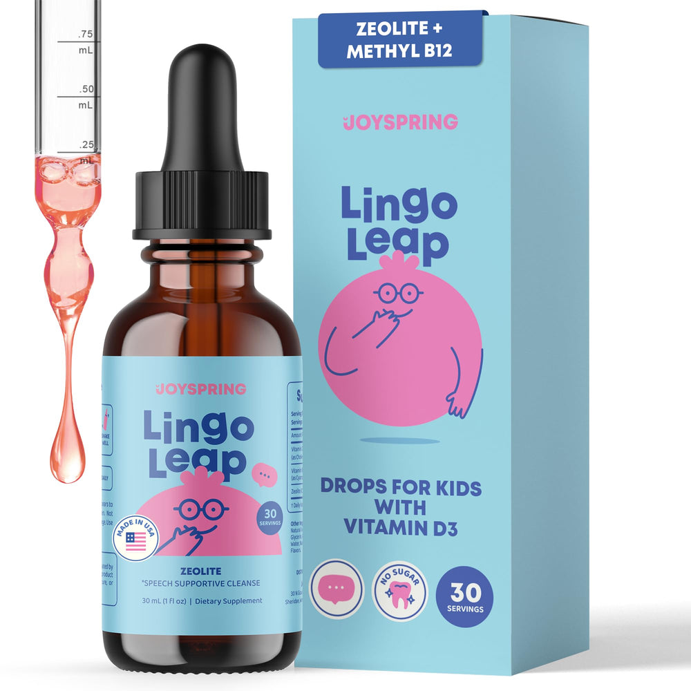 JoySpring frasco frontal del producto LingoLeap mostrando etiqueta clara y beneficio práctico