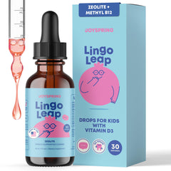 JoySpring frasco frontal del producto LingoLeap mostrando etiqueta clara y beneficio práctico