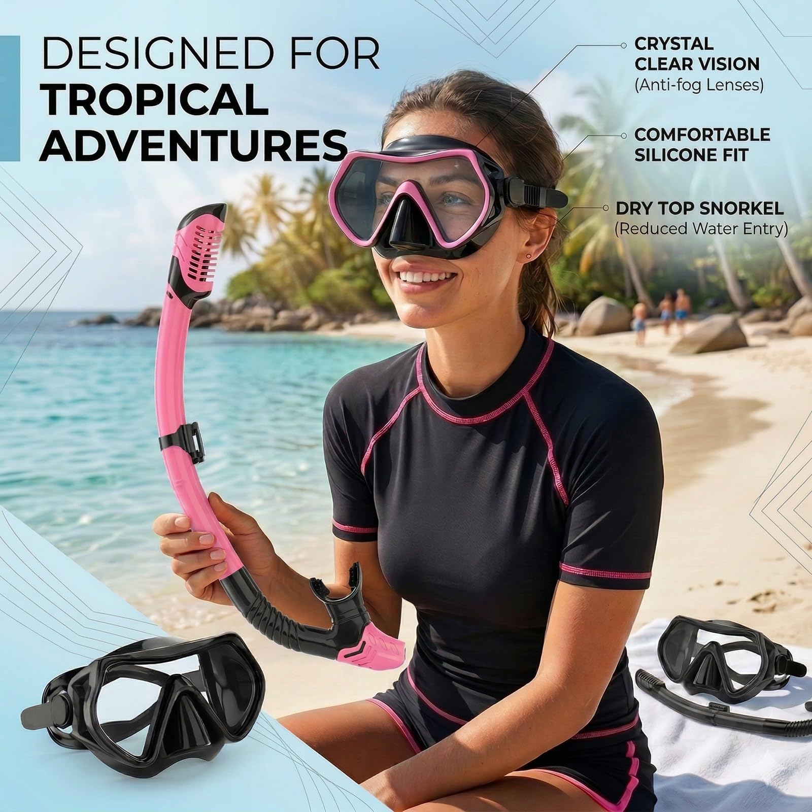 JRing kit en uso en playa mejorando la exploración subacuática