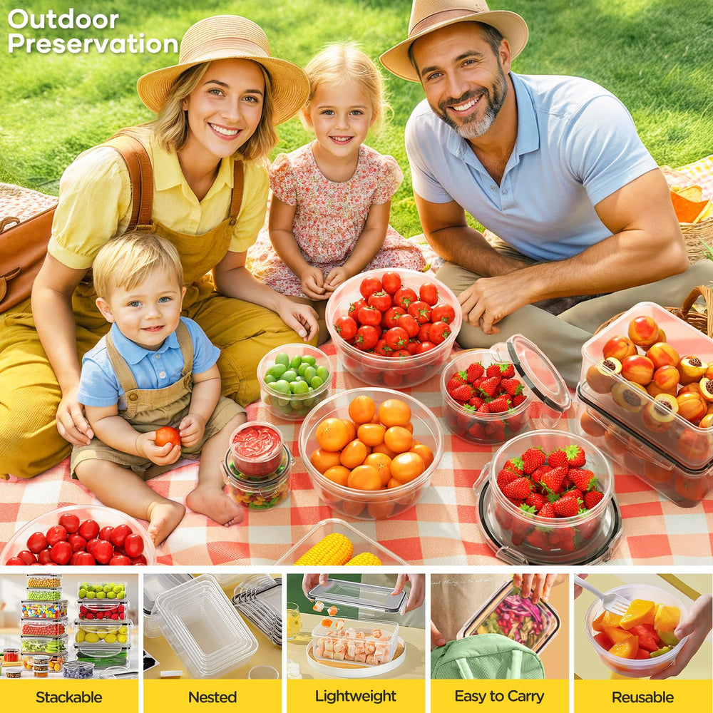 JSCARES set en picnic con comida preparada, transporte sin derrames y comodidad
