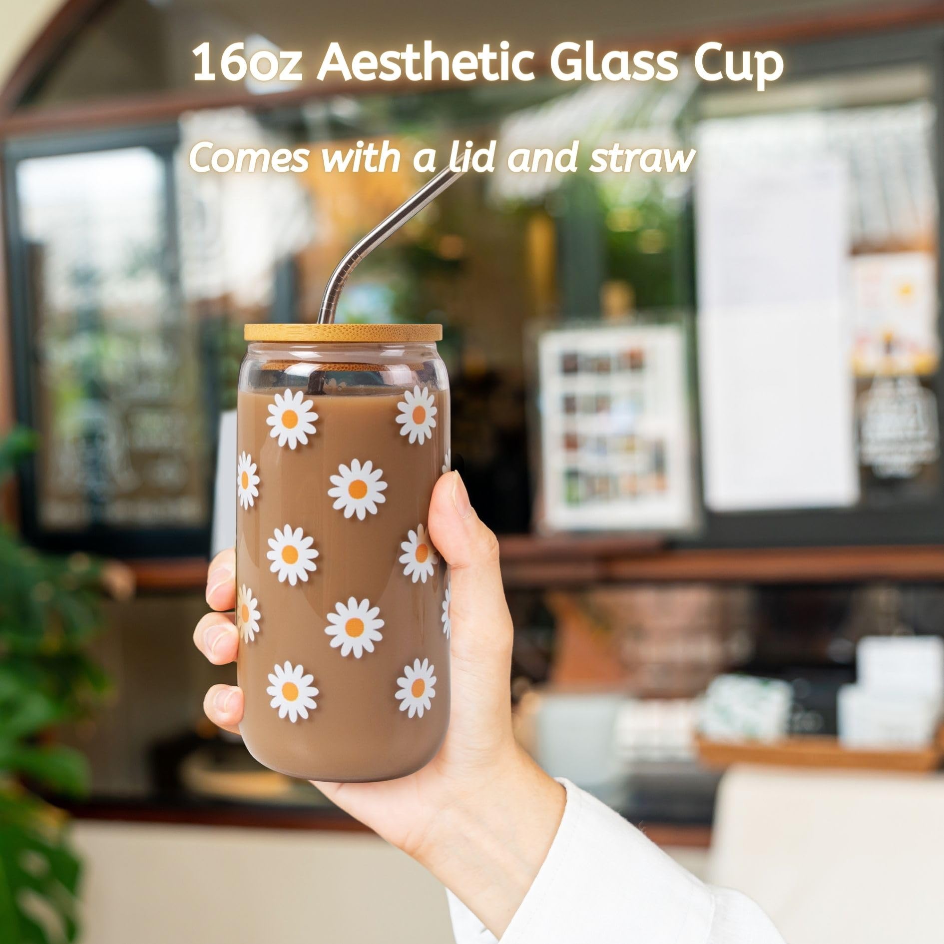 JTEWB vaso sostenido en mano para mostrar escala y capacidad de 16oz
