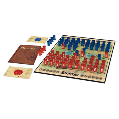 Jumbo Stratego closeup of pre-printed playing pieces showing clear ranks for faster decisions
