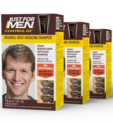Just for Men Control GX vista frontal del envase mostrando etiqueta y tamaño, facilita elección