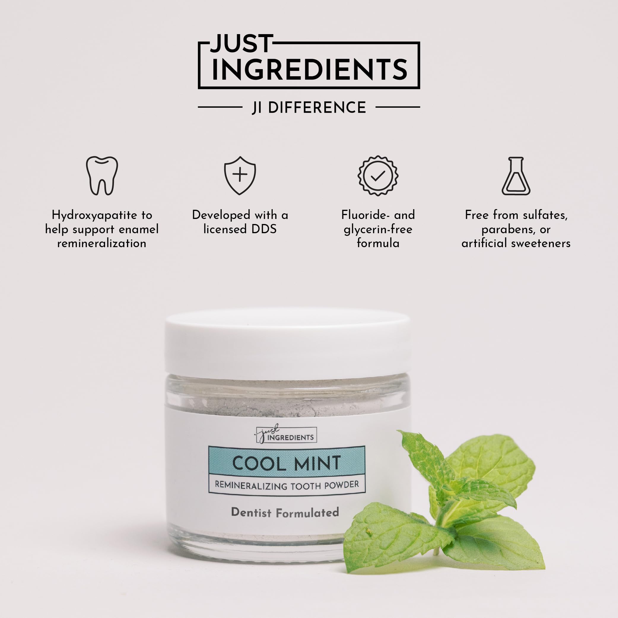 JUST INGREDIENTS comparación de tamaño con moneda indicando portabilidad