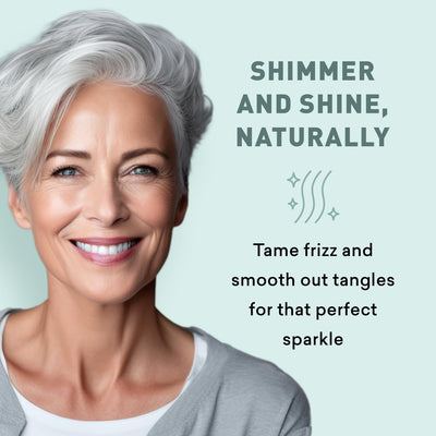 Just Nutritive conditioner being applied to hands to show gentle feel