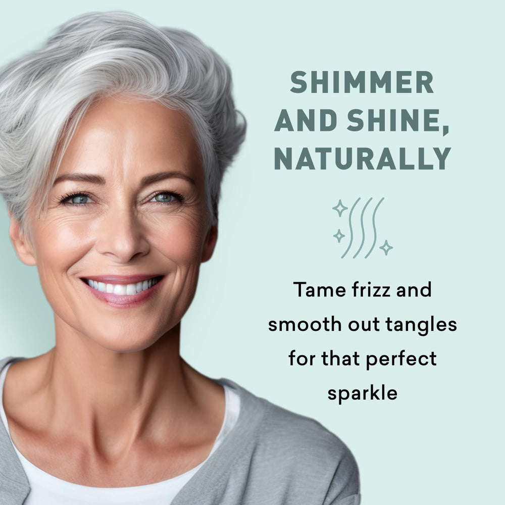 Just Nutritive conditioner being applied to hands to show gentle feel