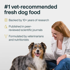 JustFoodForDogs mezcla junto a pollo, arroz y vegetales para preparar comida casera equilibrada