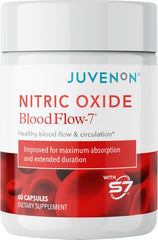 Juvenon BloodFlow-7 front packaging showing product and benefits