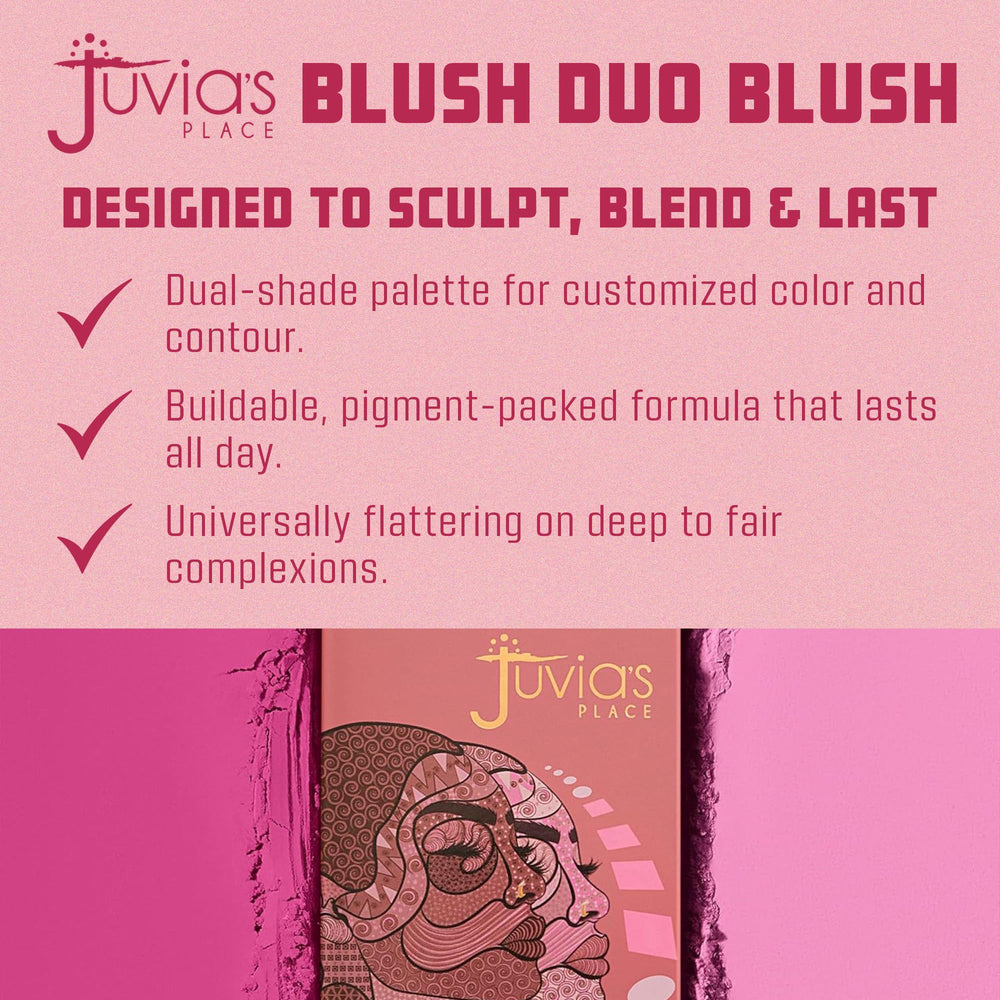 Juvia's Place comparación de tamaño junto a una brocha para referencia