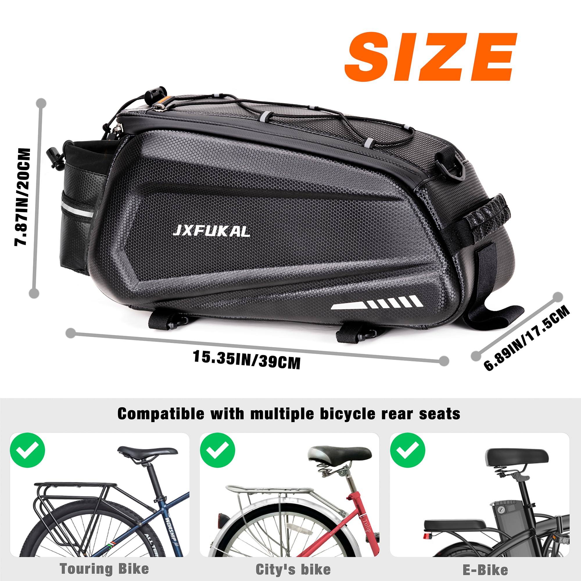 JXFUKAL bolsa convertida en bandolera, transporte cómodo fuera de la bici