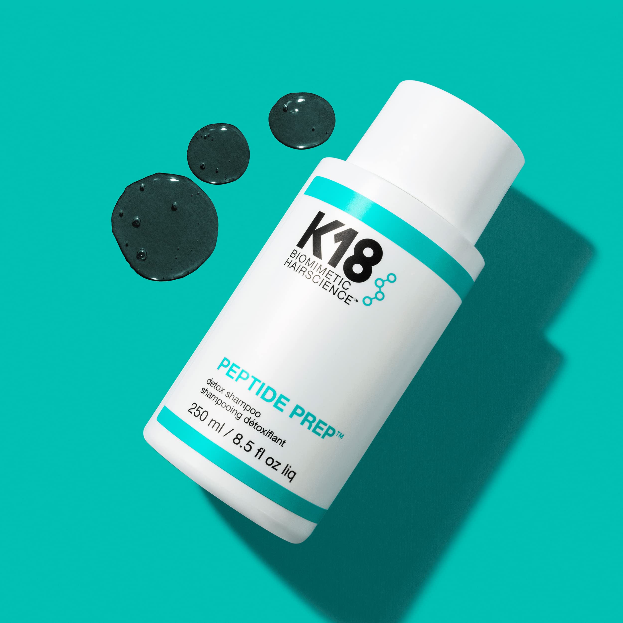 K18 detalle de la etiqueta que destaca K18PEPTIDE y ingredientes clarificantes