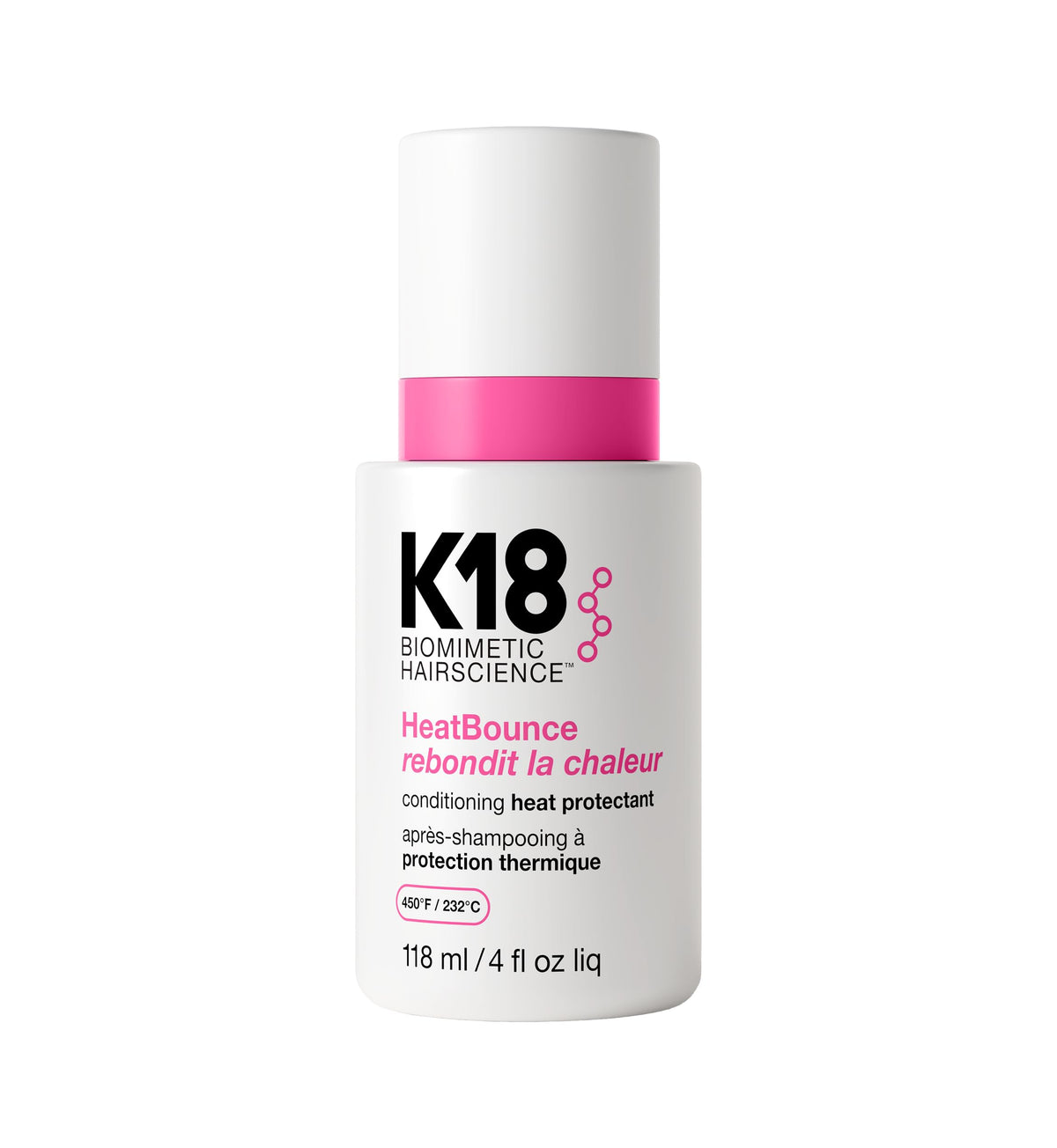 K18 frontal del spray que muestra el diseño y facilidad de uso
