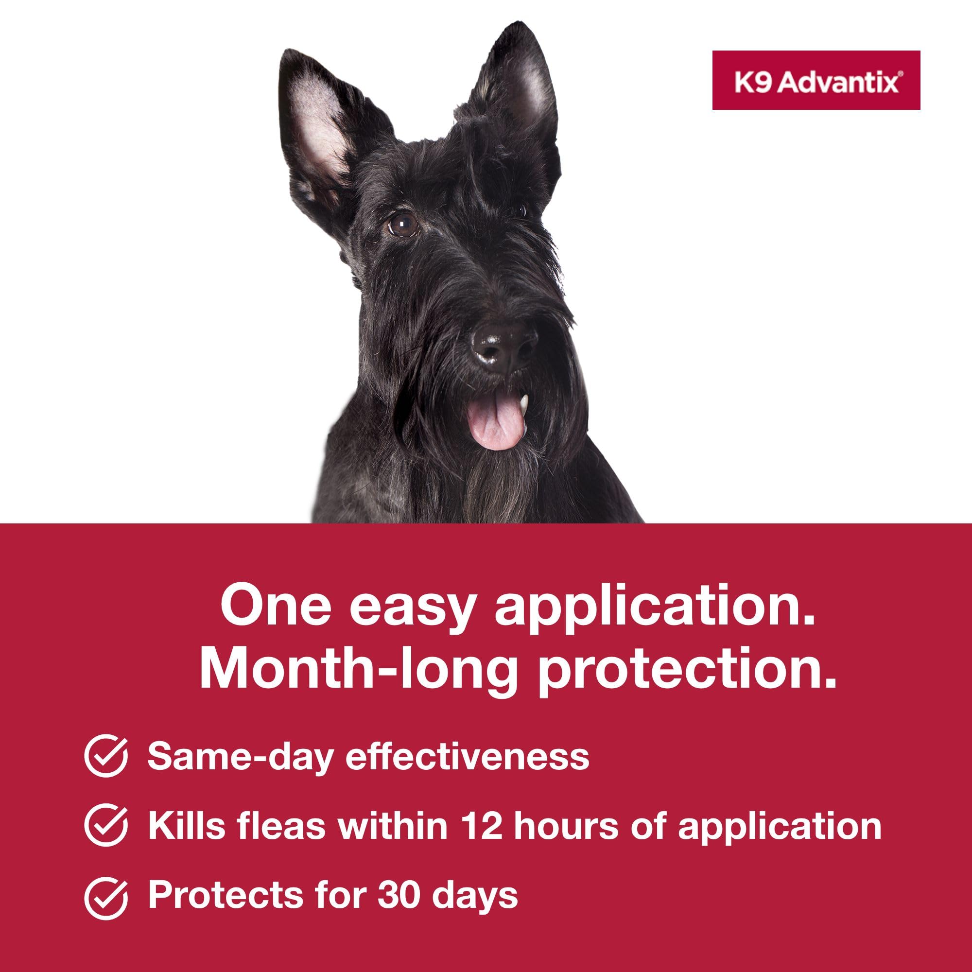 Comparación de tamaño K9 Advantix con silueta de perro 11–20 lb para elegir la dosis correcta