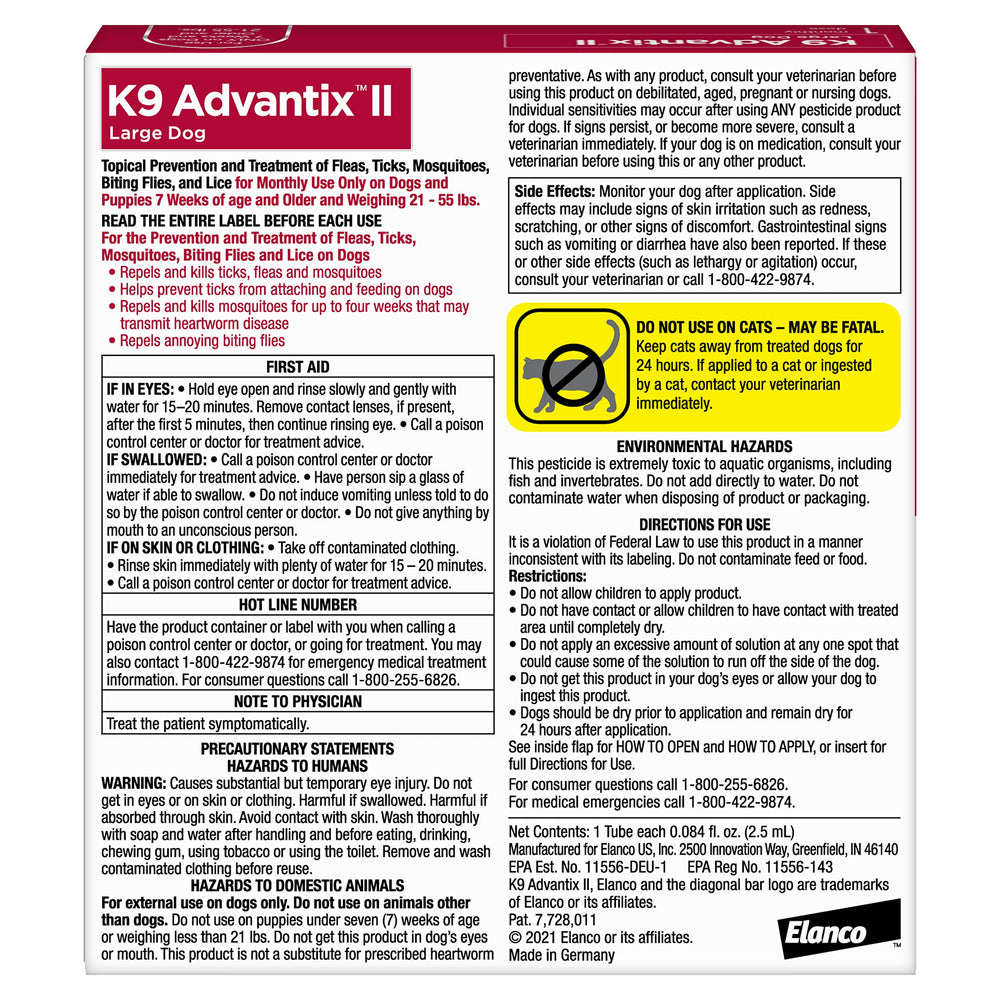 K9 Advantix aplicación de una dosis spot-on para uso sencillo