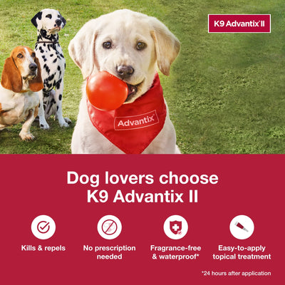 K9 Advantix mostrando aplicación en omóplato para uso fácil