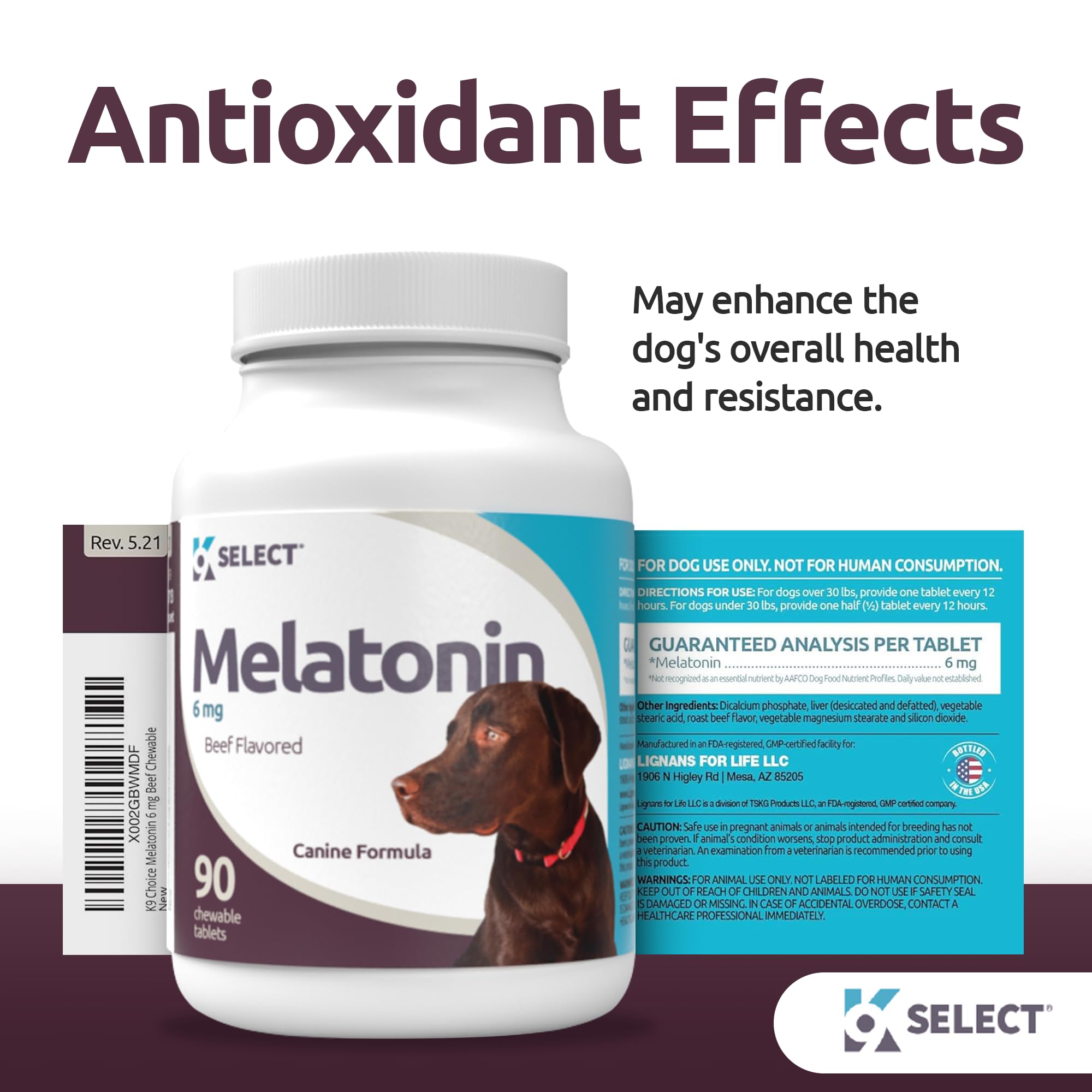 K9 Select tablet texture shot highlighting chewable tablet quality
