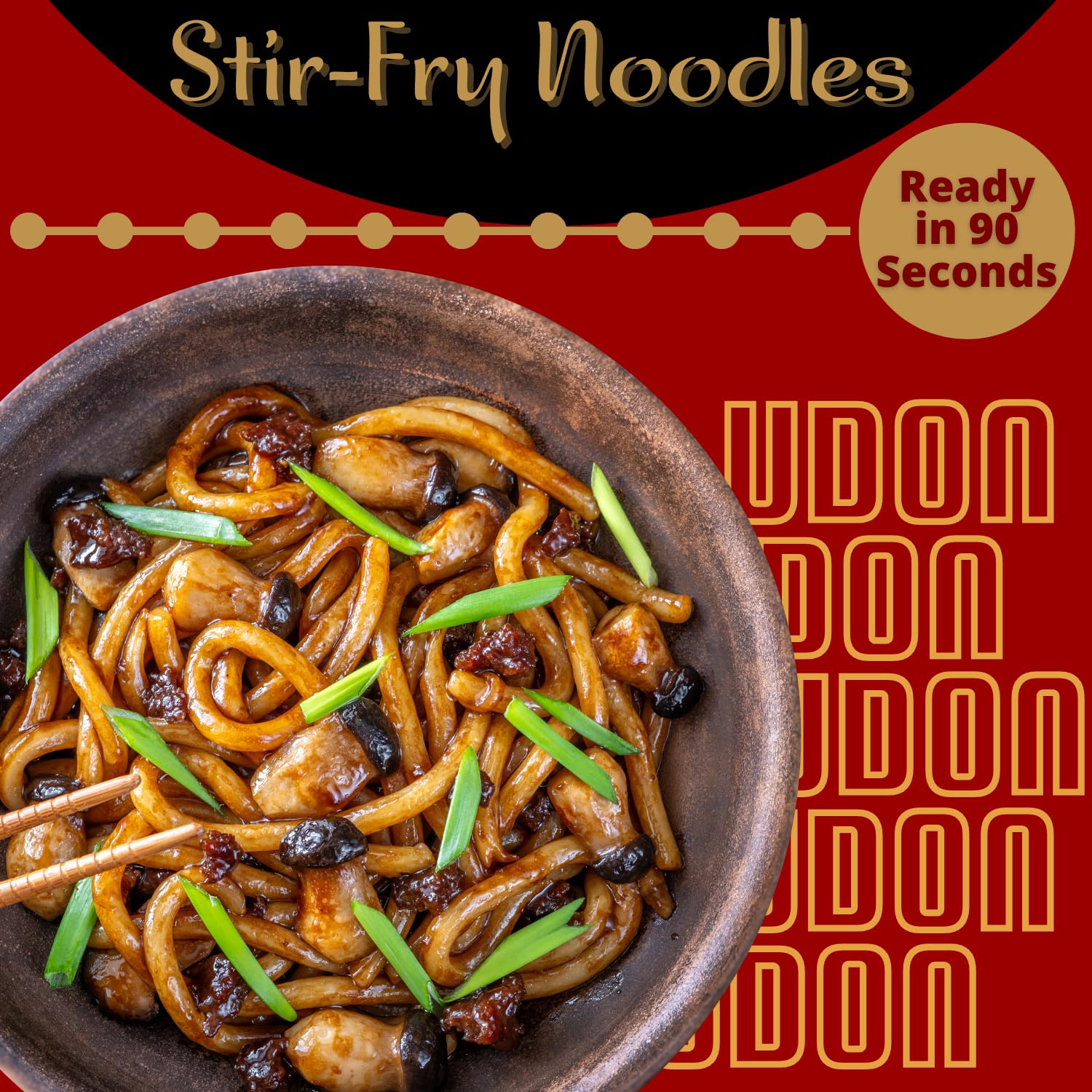 KA-ME noodles stir-fry in skillet with vegetables, fast meal benefit
