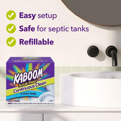 kaboom efecto de espuma durante la descarga que ayuda a retirar manchas visibles