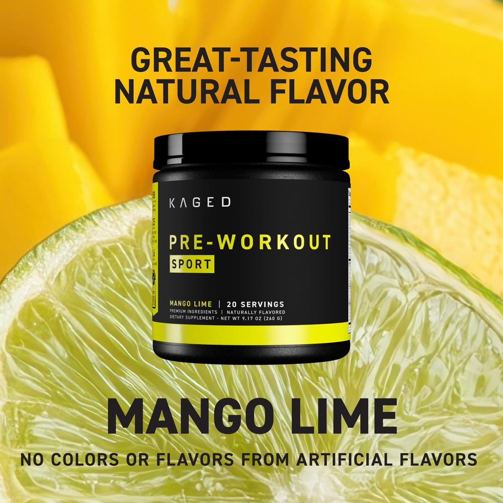 Kaged vaso con bebida mezclada Mango Lime listo para consumir