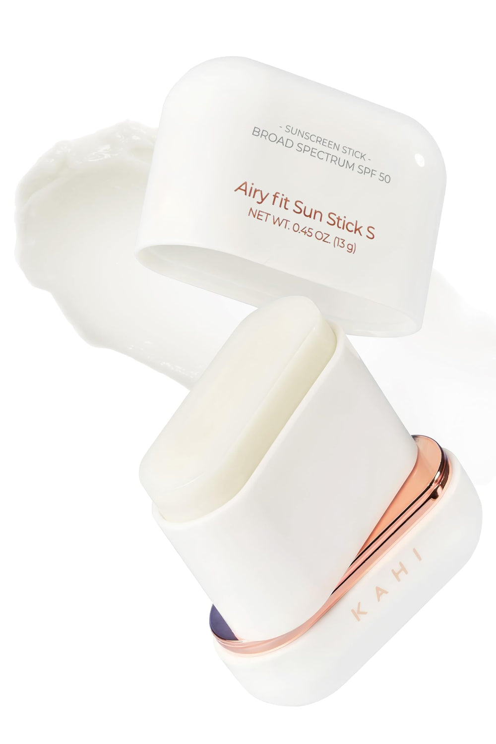 KAHI stick frontal del envase mostrando diseño práctico y protección SPF50