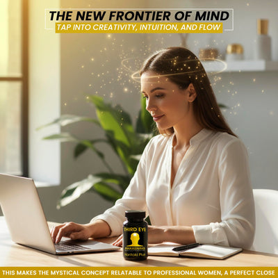 Kailash Herbals cápsulas junto a persona meditando, uso en prácticas espirituales