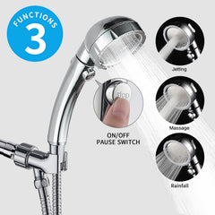 KAIYING close-up of 344 nozzles and detachable faceplate for easy cleaning benefit