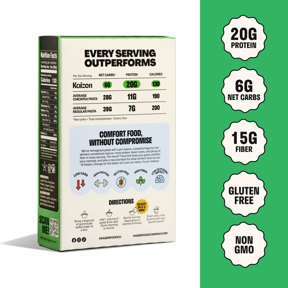 Kaizen detalle del haba de lupino como ingrediente principal