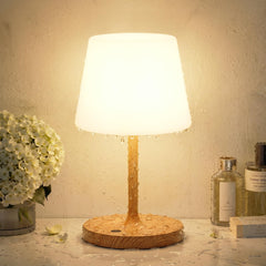 Kakanuo front view showing wood-grain finish and warm glow for stylish lighting