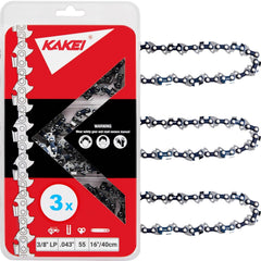 KAKEI front packaging showing three 16-inch chains and clear product info for convenience