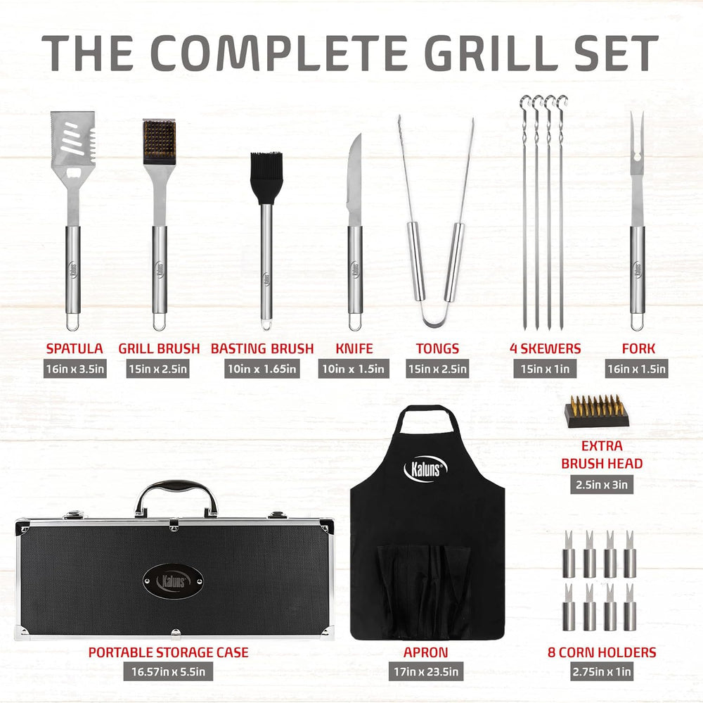 Kaluns open case displaying full 21-piece set neatly organized for convenience