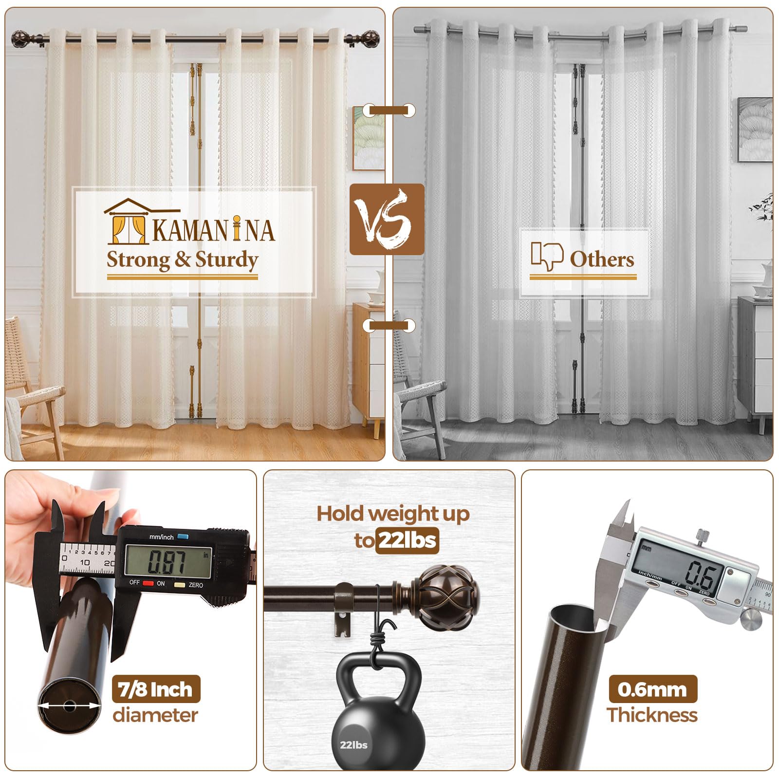 KAMANINA finish comparison display showing color options to match decor