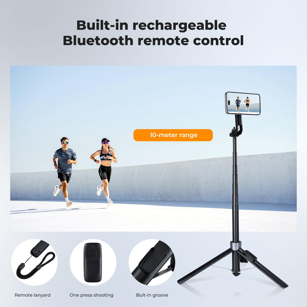 K&F CONCEPT tripod legs spread close-up highlighting stable base for videos