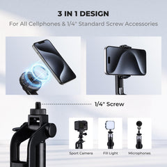 K&F CONCEPT fully extended tripod with phone demonstrating elevated framing advantage