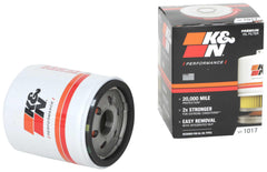 K&N filtro HP-1017 vista frontal, durabilidad y flujo alto